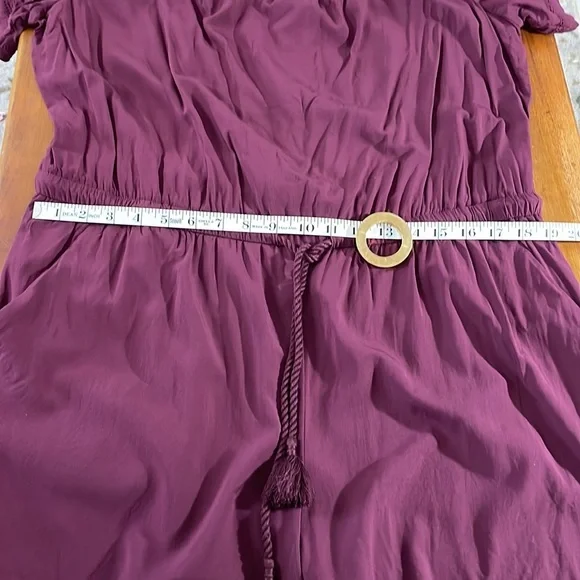 Loft Outlet, new without tags, burgundy rayon romper - Picture 10 of 11